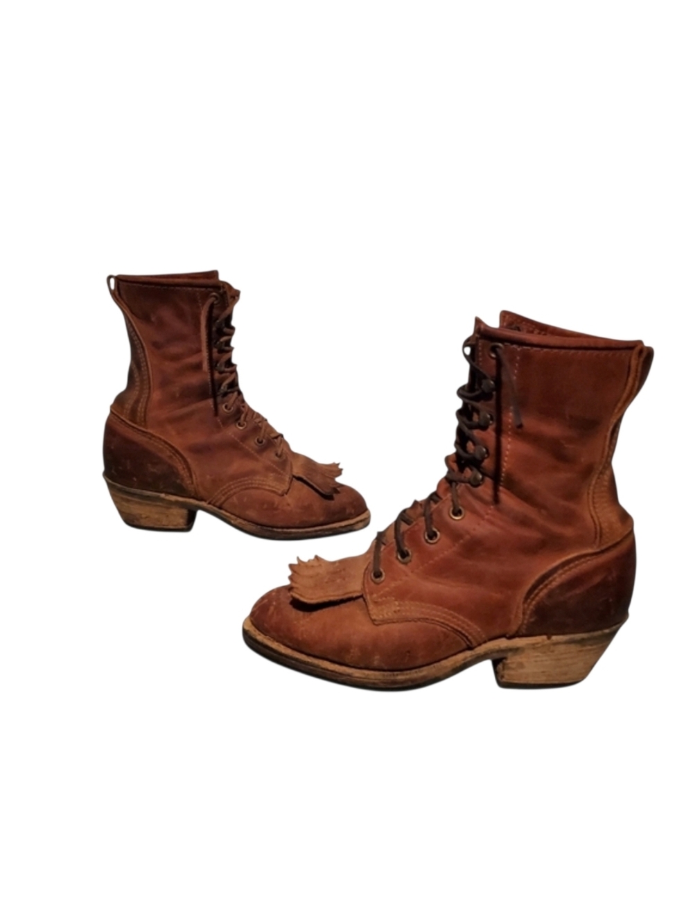 Vintage Durango Cowboy Western Lace-Up Roper Boots Women's Size 6M, Vibram Soles